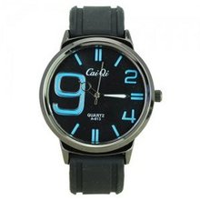 Elegant Quartz Movement Bright Color Graduation of Scale with Soft Silicone Band-Blue scale