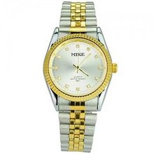 MIKE Elegant Quartz Movement Rhinestone Dial Stainess Steel Wrist - Silvery Dial