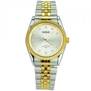 MIKE Elegant Quartz Movement Rhinestone Dial Stainess Steel Wrist - Silvery Dial