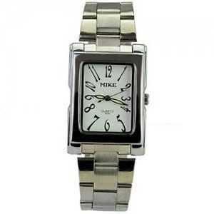MIKE Stylish fashion Stainless Steel Waterproof Quartz Movement Simple Design Wrist - White Dial