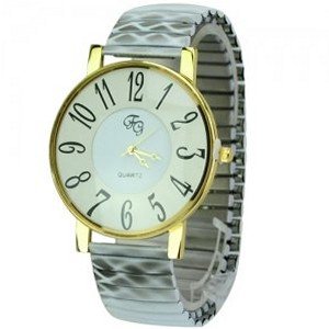 Simple Round Dial Big Scale Quartz Movement -White