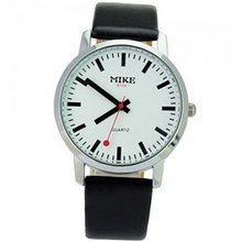 uNumaro MIKE Stylish fashion PU Leather Band Waterproof Quartz Movement Simple Design Wrist - White Dial 