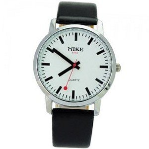 uNumaro MIKE Stylish fashion PU Leather Band Waterproof Quartz Movement Simple Design Wrist - White Dial 