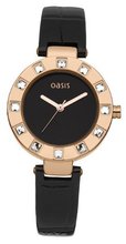 Oasis B1306 Ladies Black Leather Strap