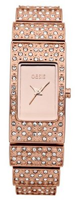Oasis B1357 Ladies Rose Gold Stone Set