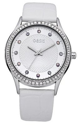 Oasis B1363 Ladies White Leather Strap