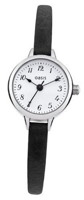Oasis B1374 Ladies Black Skinny Leather Strap