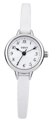 Oasis B1375 Ladies White Skinny Leather Strap