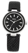 Oasis B1425 Ladies All Black Snake Strap