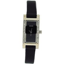 Oasis Ladies Analogue Black Strap , Mirror & Bow Keyring Gift Set B634