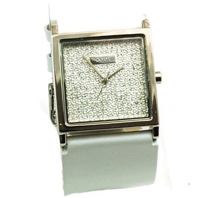 Oasis Ladies Cz Set Dial White Leather Strap B583-F87785