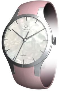 Confidence White Mother Of Pearl Dial Pink Leather