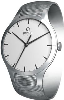 Obaku V100LCCMC Silver Stainless-Steel Quartz with White Dial