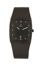 Obaku V102GBBMB 34mm Black Dial Rectangular Stainless Steel
