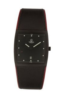 Obaku V102GBBRB 34mm Black Dial Rectangular Leather