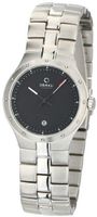 Obaku V111 V111LCBSC Silver Stainless-Steel Quartz with Black Dial