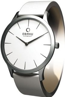 Obaku V112LCIRW White Leather Quartz with White Dial