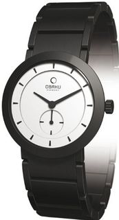 Obaku V117 V117LBWSB Black Stainless-Steel Quartz with White Dial