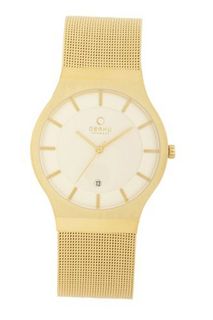 Obaku V123GGIMG Gold Titanium Coated Steel Date