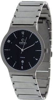 Obaku V133 V133GTBST Black Titanium Quartz with Black Dial