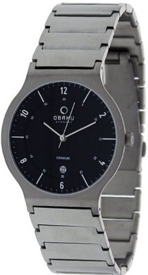 Obaku V133 V133GTBST Black Titanium Quartz with Black Dial