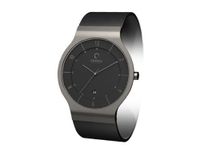 Obaku V133GTBRB Black Dial Titanium Leather Date