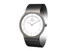 Obaku V133LTIRB Titanium White Dial Black Leather