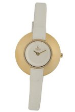 Obaku V135LGIRW Gold Titanium Coated White Leather