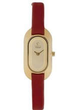 Obaku V136LGGRR Gold Titanium Coated Red Leather