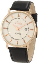 Odin 6002-3M Wh Precision Quartz 3-Hand Date Gold Tone with Leather Strap