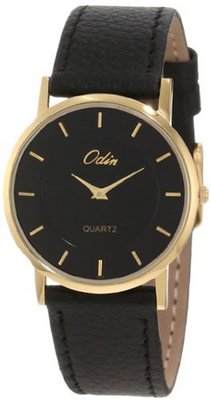 Odin 717-1M Bk Gold Plated Stainless Steel Quartz Dress