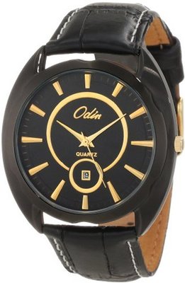 Odin 747-1M Bk Precision Quartz 3-Hand Date with Leather Strap
