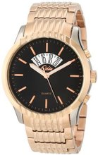 Odin 8043-3M Bk Gold Plated Stainless Steel Quartz Dress