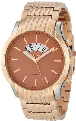 Odin 8043-3M Pk Gold Plated Stainless Steel Quartz Dress