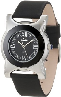 Odin 8050-5L Bk Precision Quartz 3-Hand with Leather Strap