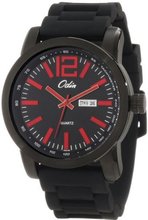 Odin 8054-6M Bk Precision Quartz 3-Hand Day and Date Black Tone with Rubber Strap