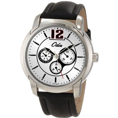 Odin 817-5M Wh Swistar Precision Quartz Multi-Function Day and Date Leather Strap