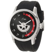Odin 824-5M Bk Precision Quartz 3-Hand Steel Tone with Rubber Strap