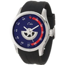 Odin 824-5M Bl Precision Quartz 3-Hand Steel Tone with Rubber Strap
