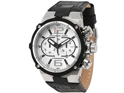 Officina Del Tempo Power 49mm Chronograph Gel Band (OT1030/10W) Made in Italy