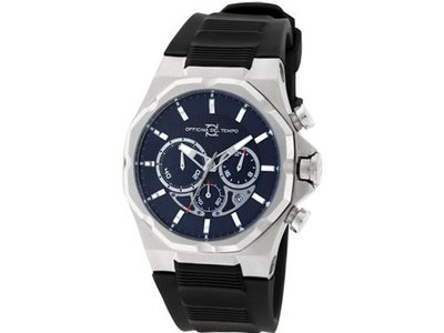 Officina Del Tempo Race II 42mm Chronograph Gel Band (OT1041/1101BN) Made in Italy