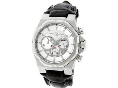 Officina Del Tempo Race II 42mm Chronograph Leather Band (OT1041/1100AN) Made in Italy