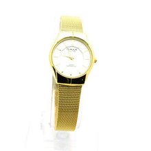 Gold 60's Vintage Timepiece Style Metal Mesh Bracelet Band for