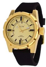 Omax #DA06G12I Executive Sport Gold Tone Gold Dial Silicone Band