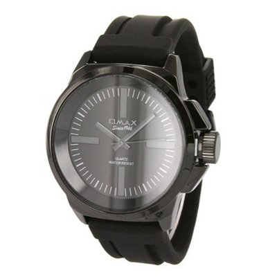 Omax Fashion in Black Oversize Metal Case and Silicone Bands