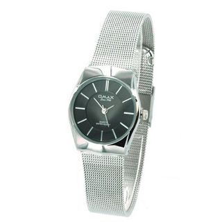 Omax Fashion in Silver Color Plating and Black Dial