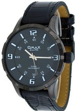 Omax #H006 Black Ion Plated Black Dial European Style 3-D Index