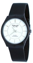 Omax #SGM015 Black Metal Mesh Band Ultra Slim Analog