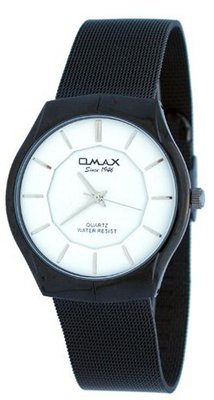Omax #SGM015 Black Metal Mesh Band Ultra Slim Analog