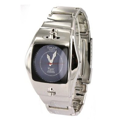 Omax Stainless Steel Tonneau with Blue Dial, Waterproof